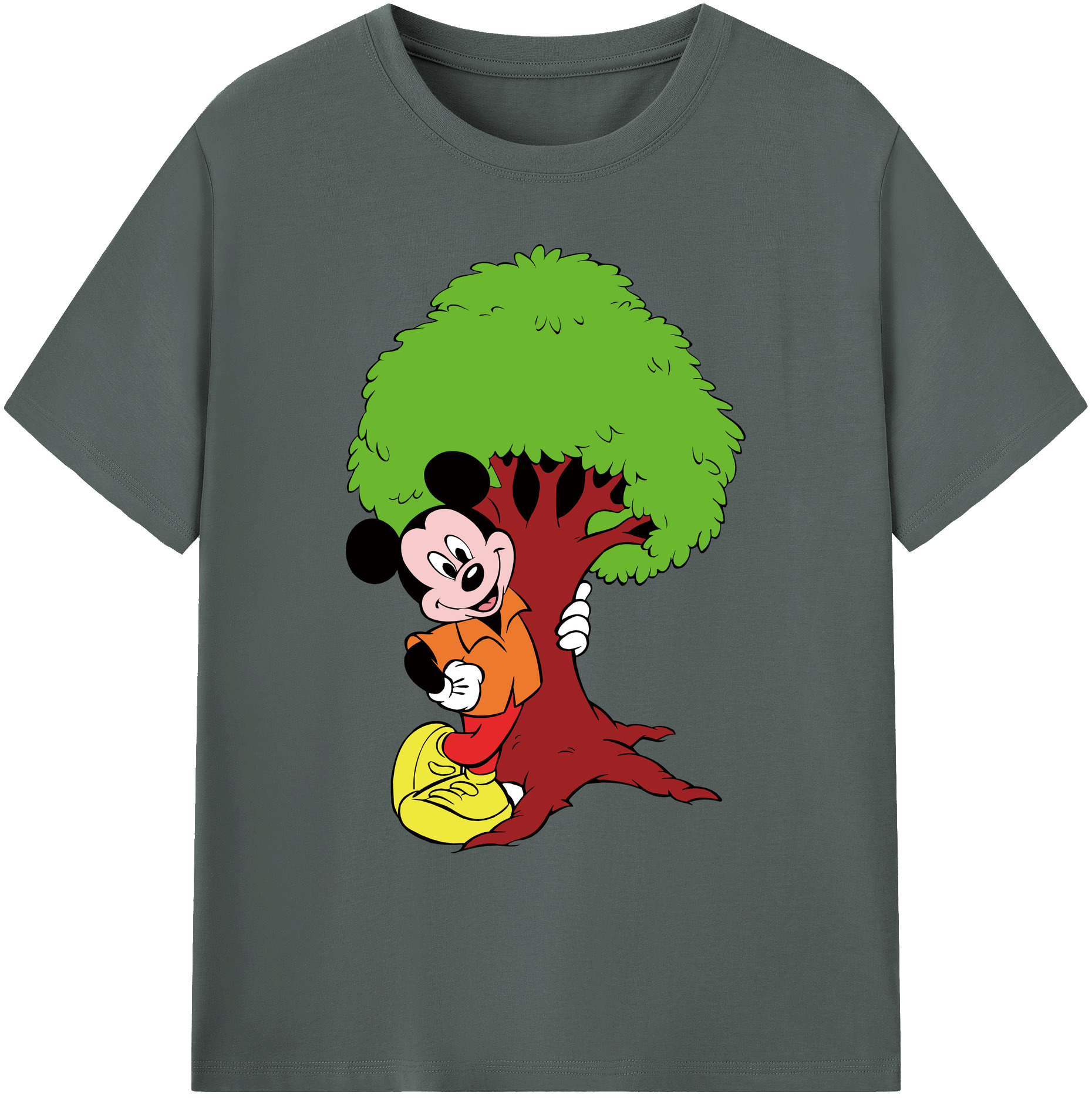 ミッキーマウス Mickey Mouse 綿100％ メンズ半袖Tシャツ｜肌触りやわらか＆通気性